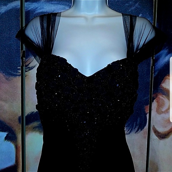 Tatyana Black Magic Dress Hand Craft Roses & Gems - Picture 2 of 8